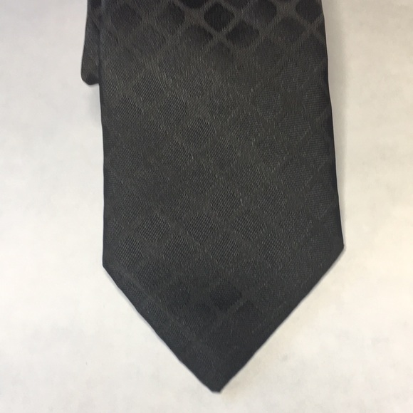 Stockhomme black self check pattern narrow tie - Picture 2 of 5